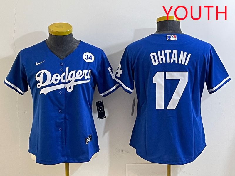 Youth Los Angeles Dodgers #17 Ohtani Blue Game 2025 Nike MLB Jersey style 3185->youth mlb jersey->Youth Jersey